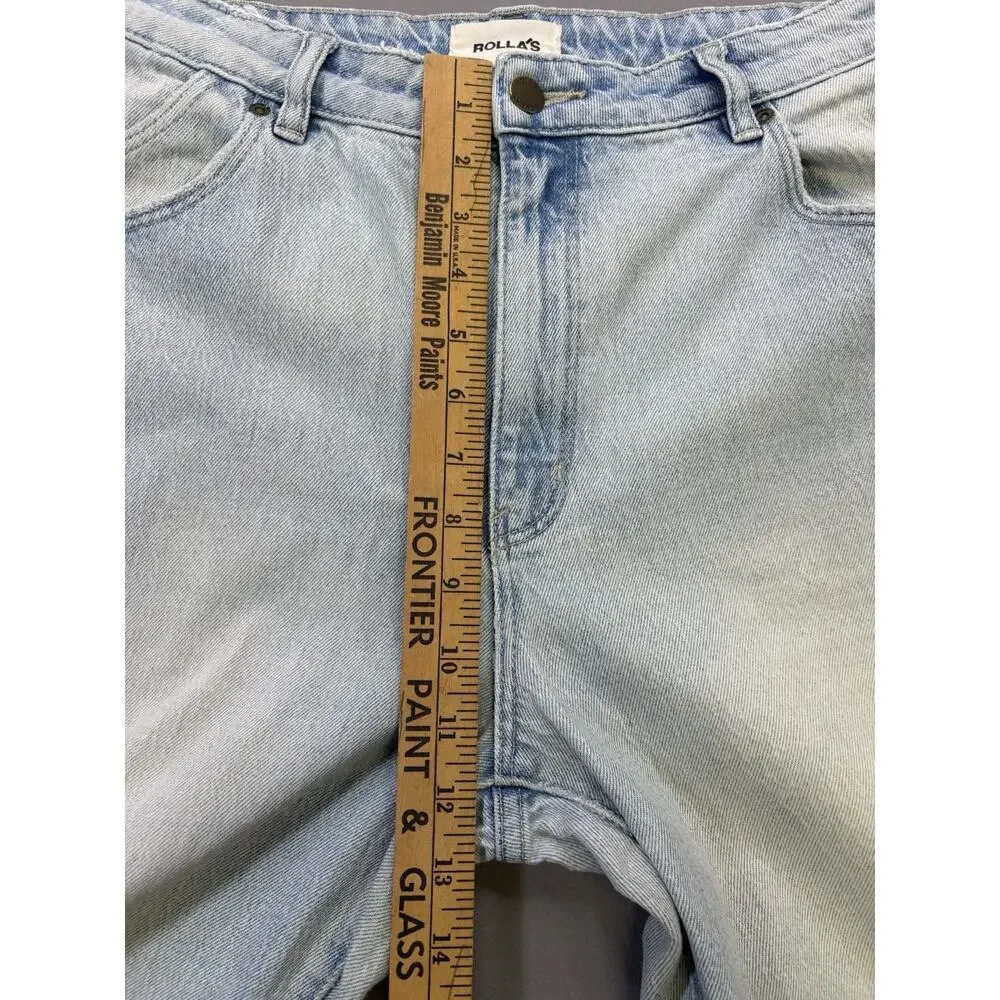 ROLLA'S High Rise Original Straight Leg Light Blue Denim Jean Size 30 Light Wash - Picture 5 of 9